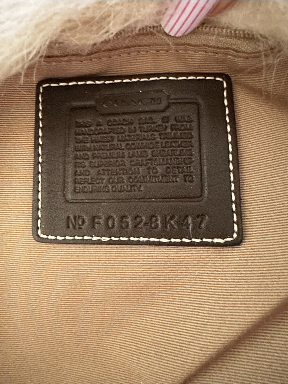 Auth. Coach Brown Signature Canvas Shoulder Bag with Shearling Cream Fur Trim!! - Picture 12 of 15